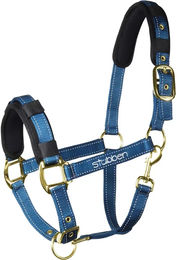 Stübben Stallhalfter für Warmblut aus Nylon mit reflektierenden Nähten in Blau – Bild 1 von 5