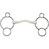 Produktbild von Stübben Steeltec Fine Line Flex 3Ring Trense aus Edelstahl in Weiß