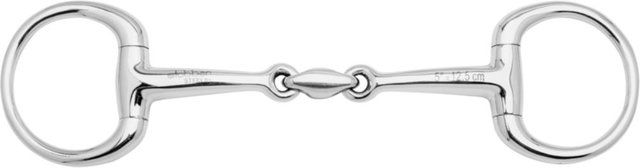 Produktbild von Stübben Steeltec Olivenkopf Unterlegtrense doppelt gebrochen aus Edelstahl in Silber