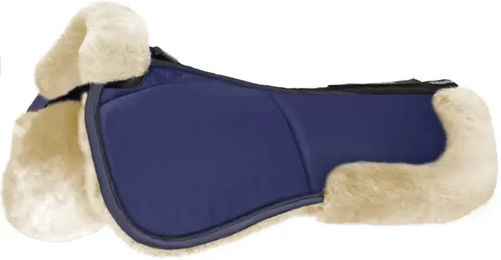 Produktbild von Stübben Streamline Dressursattelunterlage mit verstellbarem Lammfell in Weiß oder Blau Größe L