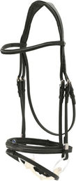 Stübben Trense Sligo mit Slide&Lock und kombiniertem Reithalfter aus Leder in Schwarz für Warmblut – Bild 1 von 2