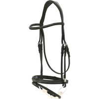 Produktbild von Stübben Trense Sligo mit Slide&Lock und kombiniertem Reithalfter aus Leder in Schwarz für Warmblut