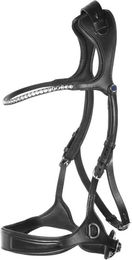 Stübben Trensenzaum Freedom II gebisslos mit Strass und kombiniertem Reithalfter aus Leder in Schwarz für Warmblut – Bild 1 von 2