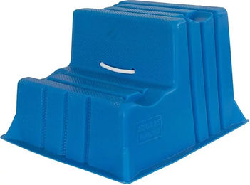Produktbild von Stubbs Mountie Trittstufe mit 2 Schritten aus Kunststoff in Blau für erwachsene Tiere