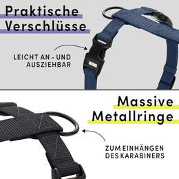 STUCH Hundegeschirr PureControl H-Form aus Nylon vegan Blau Größe S – Bild 1 von 4