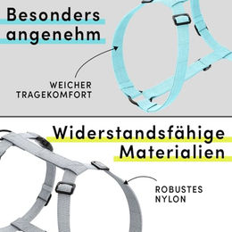 Produktbild von STUCH Hundegeschirr PureControl H-Form Vegan aus Nylon Grau Größe M