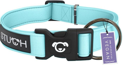 STUCH Hundehalsband aus Nylon gepolstert und wasserfest, Türkis, Größe S (28-45 cm), PETA zertifiziert vegan – Bild 1 von 9