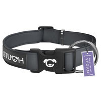 Produktbild von STUCH Veganes Hundehalsband aus Nylon gepolstert und verstellbar Grau Größe M PETA Zertifiziert