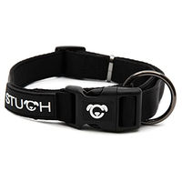 Produktbild von STUCH Veganes Hundehalsband aus Nylon gepolstert und verstellbar Schwarz Größe L PETA Zertifiziert