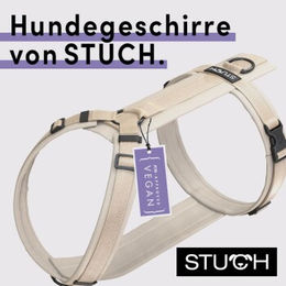 STUCH Y-Hundegeschirr gepolstert aus Nylon Beige Größe L PETA Zertifiziert – Bild 1 von 4