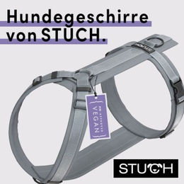 STUCH Y-Hundegeschirr gepolstert aus Nylon Grau Größe S PETA Zertifiziert – Bild 1 von 3
