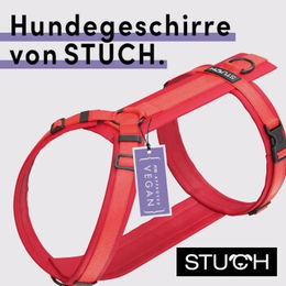 STUCH Y-Hundegeschirr gepolstert aus Nylon in Rot, Größe S, PETA zertifiziert – Bild 1 von 4