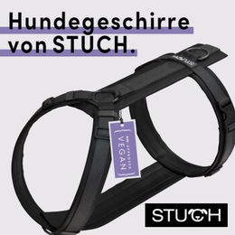 STUCH Y-Hundegeschirr gepolstert aus Nylon Schwarz Größe M PETA Zertifiziert – Bild 1 von 5
