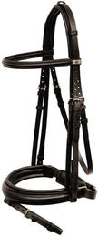 Stübben Trensenzaum Leitrim für Ponys aus Leder in Schwarz/Schwarz-lackiert – Bild 1 von 1