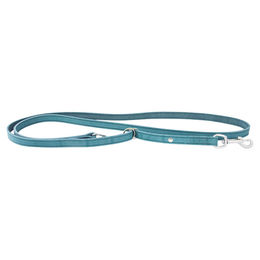 Stufenlos verstellbare Leder-Führleine Weinheim Petrol 210 cm 18 mm – Bild 1 von 1