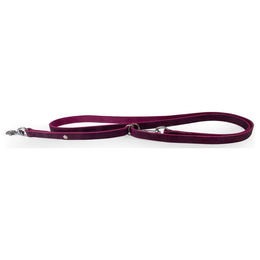 Produktbild von Stufenlos verstellbare Leder-Führleine Weinheim Violett 210 cm x 18 mm