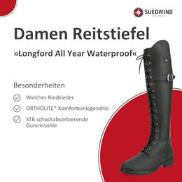 SUEDWIND FOOTWEAR Longford Leder Reitstiefel für Damen Waterproof Schwarz Grösse 36 – Bild 1 von 4