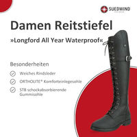 Produktbild von SUEDWIND FOOTWEAR Longford Leder Reitstiefel für Damen Waterproof Schwarz Grösse 36