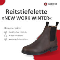 Produktbild von SUEDWIND FOOTWEAR Reitstiefeletten New Work Winter für Damen aus Leder mit Merino-Lammfellfutter und Gummisohle in Braun Größe 39