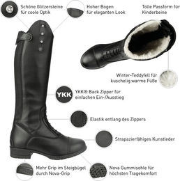 Produktbild von Suedwind Nova Kids Fun Glitter Winter Reitstiefel für Kinder aus Kunstleder Schwarz Größe 39