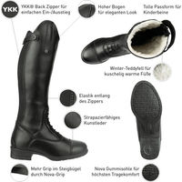 Produktbild von Suedwind Nova Kids Fun Winter Reitstiefel für Kinder aus Kunstleder mit Teddyfell in Schwarz Größe 36 EU