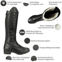 Produktbild von Suedwind Nova Kids Fun Winter Reitstiefel für Kinder mit Glitzer und Teddyfell in Schwarz Größe 34 EU