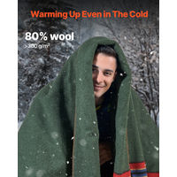 Produktbild von SUGIFT Campingdecke aus 80 % Wolle, wasser- und winddicht, flammhemmend, mehrfarbig, 1,62 x 2,23 m