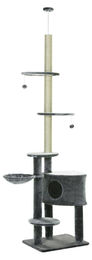 SUGIFT Deckenhoher Katzenkratzbaum mit Sisalstämmen und Flanell in Dunkelgrau für 2–3 Katzen 55 x 45 x 220–265 cm – Bild 1 von 1