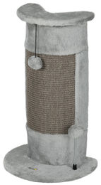SUGIFT Eck-Kratzbaum für Katzen mit 2 Spielbällen aus Plüsch und Sisal in Grau, 34 x 25,5 x 58 cm – Bild 1 von 1