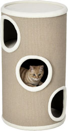 SUGIFT Katzen Kratztonne aus Plüsch mit Sisal-Kratzteppich in Braun 38 x 38 x 70 cm mit 3 Ebenen – Bild 1 von 1