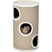 Produktbild von SUGIFT Katzen Kratztonne aus Plüsch mit Sisal-Kratzteppich in Braun 38 x 38 x 70 cm mit 3 Ebenen