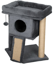 SUGIFT Katzenkletterturm Dunkelgrau mit Kratzbaum und Katzenhaus 40x40x57 cm – Bild 1 von 1