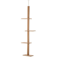 Produktbild von SUGIFT Katzenkratzbaum Deckenhoch höhenverstellbar mit 4 Plattformen aus Plüsch in Braun
