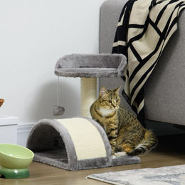 SUGIFT Katzenkratzbaum Grau mit Höhle, Spielball und Sisalseil, 46 cm kompakt – Bild 1 von 1