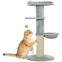 Produktbild von SUGIFT Katzenkratzbaum Hellgrau mit Hängematte, Höhle und Sisalpfosten, 103,5 cm