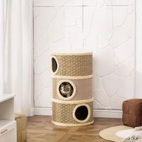 Produktbild von SUGIFT Katzenkratzbaum mit Kratztonne und Höhle, 79 cm hoch, Khaki-Braun, für große Katzen