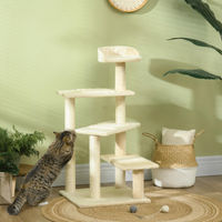 Produktbild von SUGIFT Kratzbaum Beige mit Aussichtsplattform und Sisalstämmen 50 x 50 x 100 cm