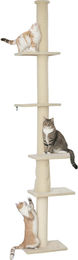 SUGIFT Kratzbaum Boden bis Decke für Katzen in Cremeweiß – Bild 1 von 1