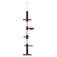 Produktbild von SUGIFT Kratzbaum Braun mit Deckenspanner und 5 Ebenen Höhe 230-260 cm und 78 cm Sisalfläche