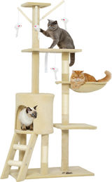 SUGIFT Kratzbaum für Katzen aus Holzwerkstoff in Beige, groß – Bild 1 von 2