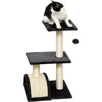 Produktbild von SUGIFT Kratzbaum für Katzen Grau mit Sisalstämmen und Plüschplattformen 72 cm