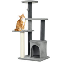 Produktbild von SUGIFT Kratzbaum für Katzen in Grau mit Sisal-Kratzsäulen und Plüschball