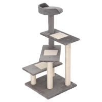 Produktbild von SUGIFT Kratzbaum für Katzen mehrstöckiger Katzenturm mit Sisalstämmen Beige und Grau 100 cm