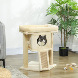 SUGIFT Kratzbaum für Katzen mit Jute-Kratzmatte und Katzenhöhle in Beige 40 x 40 x 57 cm – Bild 1 von 1