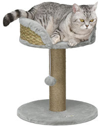 SUGIFT Kratzbaum für Katzen mit Jutekratzpfosten und Polyester-Plüsch in Grau – Bild 1 von 3
