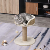 Produktbild von SUGIFT Kratzbaum für Katzen mit Katzenbett, Juteschnur-Kratzsäule und Spielball in Kaffee, 40 x 40 x 49 cm