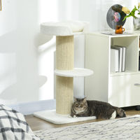 Produktbild von SUGIFT Kratzbaum für Katzen mit Katzenbett und Sisalpfosten in Cremeweiß 45x45x91 cm