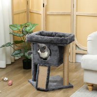 Produktbild von SUGIFT Kratzbaum für Katzen mit Katzenhaus, Jute-Kratzmatte und Spielball in Dunkelgrau, 40 x 40 x 57 cm