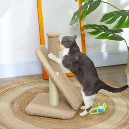 SUGIFT Kratzbaum für Katzen mit Noppenstruktur, Sisal und Spielball in Braun, 33 x 33 x 54 cm – Bild 1 von 1