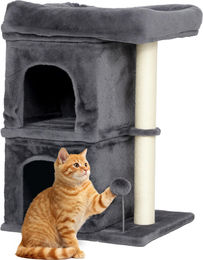 SUGIFT Kratzbaum für Katzen mit Plattform, Sisalpfosten und Spielball in Grau – Bild 1 von 3